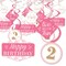 Big Dot of Happiness 2nd Birthday Girl - Two Much Fun - Second Birthday Party Hanging Decor - Party Decoration Swirls - Set of 40